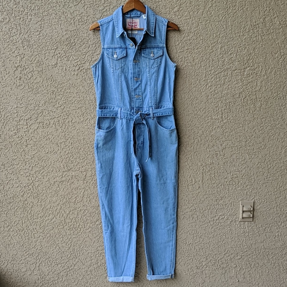 Levi's Denim Sleeveless Jumpsuit 100% Cotton